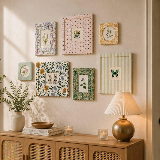 Floral Botanical Gallery Wall Frame Set, Vintage Cottagecore Photo Decor-Photo paper size(4x4in/5x5in/5x7in) Framzoo