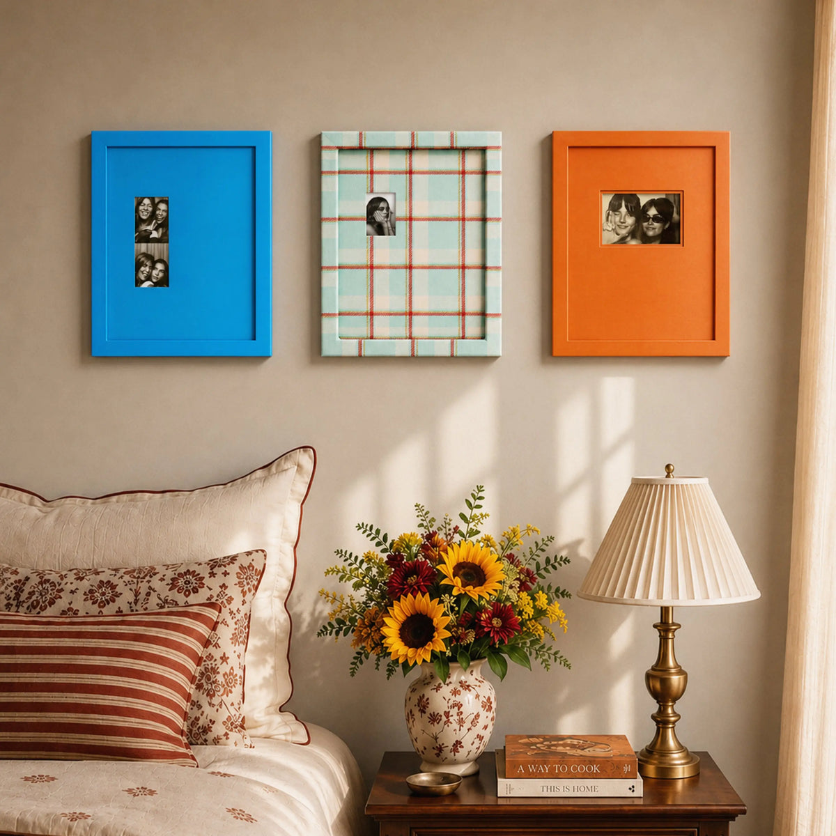 Preppy Plaid Photo Booth Strip Frame,(6x4in/2.5x3.5in/2x6in) Colorful Gallery Wall Decor (13x16) Framzoo