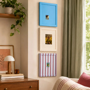 Cream Velvet Stripe Photo Frame (5x7in/2.5x3.5in) , French Country Wall Decor Framzoo