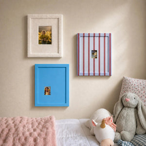 Cream Velvet Stripe Photo Frame (5x7in/2.5x3.5in) , French Country Wall Decor Framzoo