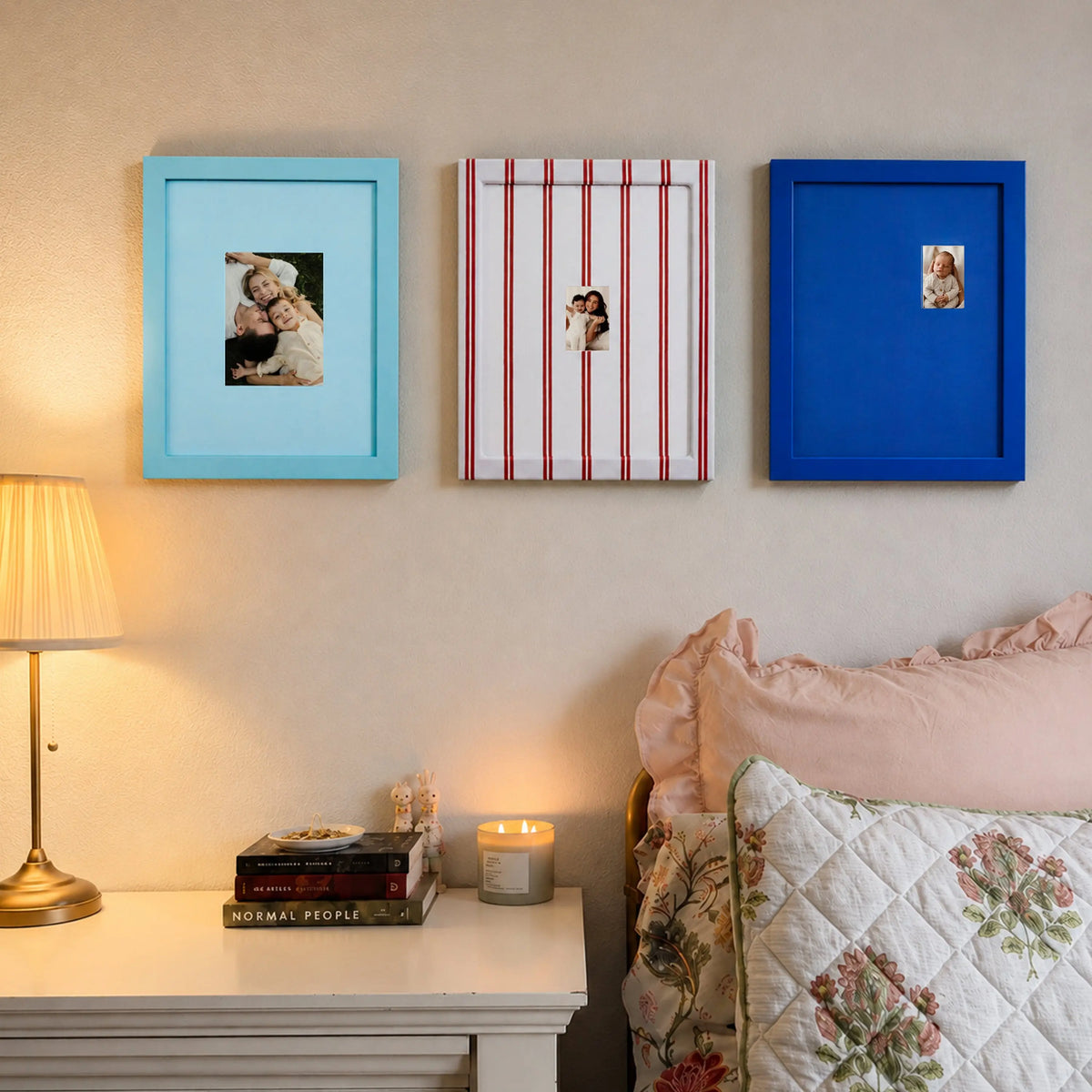 Classic Blue Stripe Picture Frame (2.5x3.5in/5x7in) , Nautical Preppy Nursery Decor Framzoo