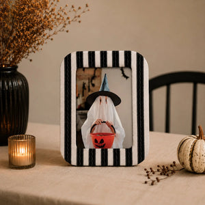Halloween Picture Frame Set of 5 (4X4/4X6/5X7/7X9) , Vintage Spooky Gallery Wall Frames, Black Halloween Photo Frames Framzoo