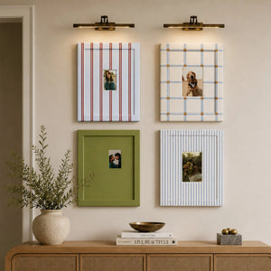 Rainbow Picture Frame Set of 4 | Striped Checkered Wall Frames | Sage Green Blue Red Cream Gallery Wall | Modern Farmhouse Photo Frames | Colorful Home Wall Art Display Framzoo