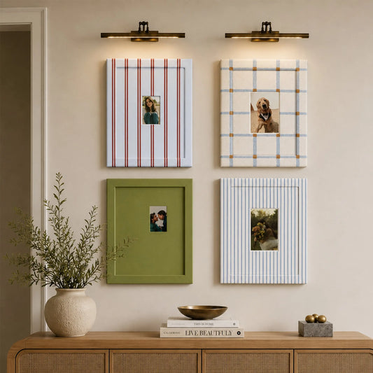 Rainbow Picture Frame Set of 4 | Striped Checkered Wall Frames | Sage Green Blue Red Cream Gallery Wall | Modern Farmhouse Photo Frames | Colorful Home Wall Art Display Framzoo