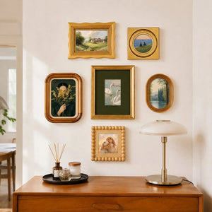 Warm Wood Tone Vintage Picture Frame Set of 6(4X4/4X6/5X7/8X10), Classic Gold Brown Gallery Wall Frames, French Country Wooden Frame Collage Framzoo