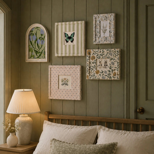 Vintage Floral Picture Frames Set, Cottagecore Arched Square Gallery Wall Decor-Photo paper size (2.5X3.5in/5x5in/5x7in) Framzoo