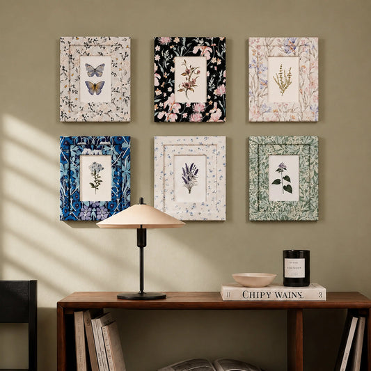 Botanical Floral Photo Frame 13x16, French Country Cottagecore Wall Decor (Photo size 5x7in) Framzoo