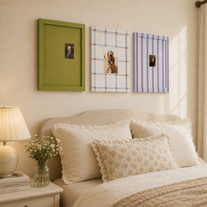 Rainbow Picture Frame Set of 4 | Striped Checkered Wall Frames | Sage Green Blue Red Cream Gallery Wall | Modern Farmhouse Photo Frames | Colorful Home Wall Art Display Framzoo
