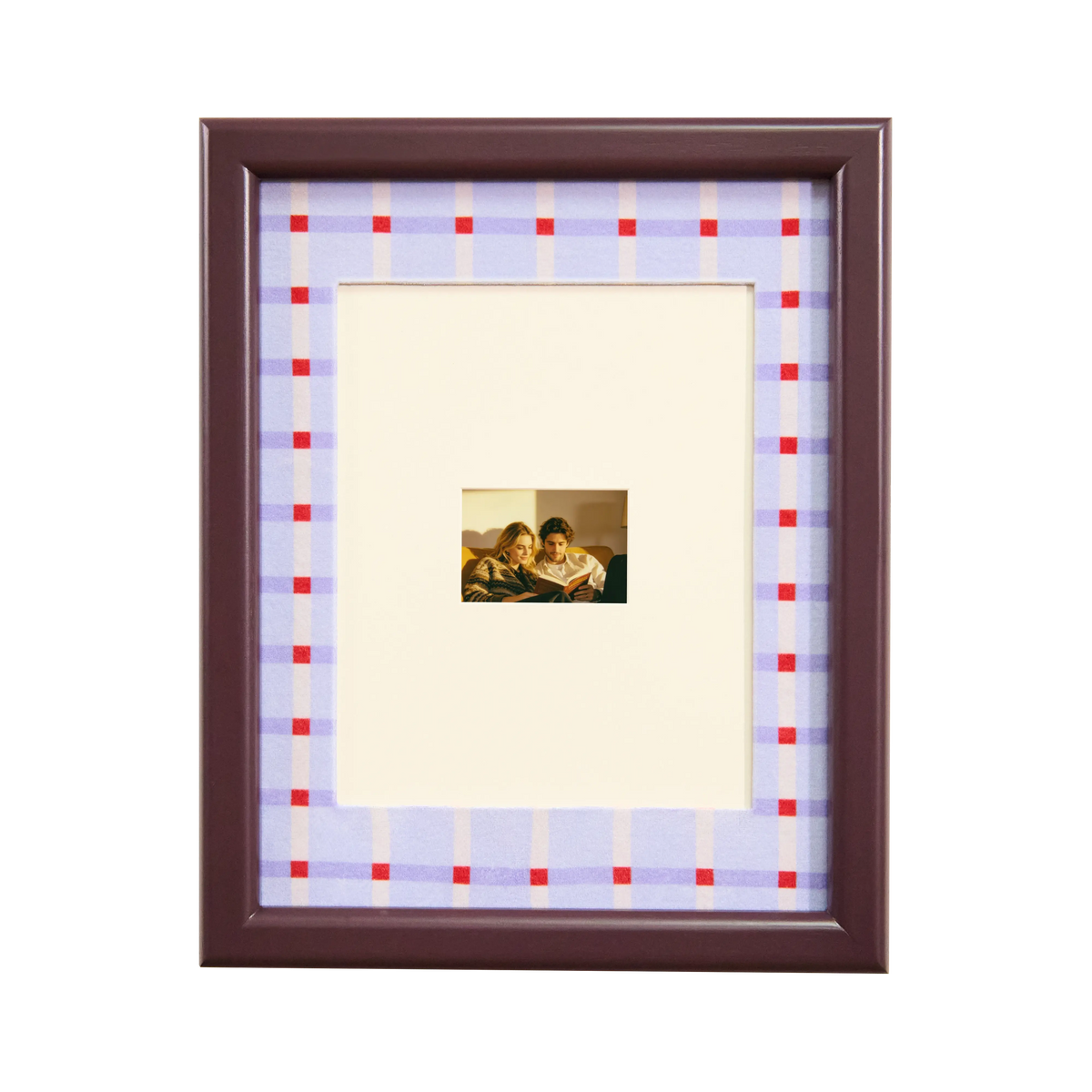 Lavender Cube Plaid - Photo paper size 3.5x2.5in Framzoo