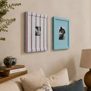 Classic Blue Stripe Picture Frame (2.5x3.5in/5x7in) , Nautical Preppy Nursery Decor Framzoo
