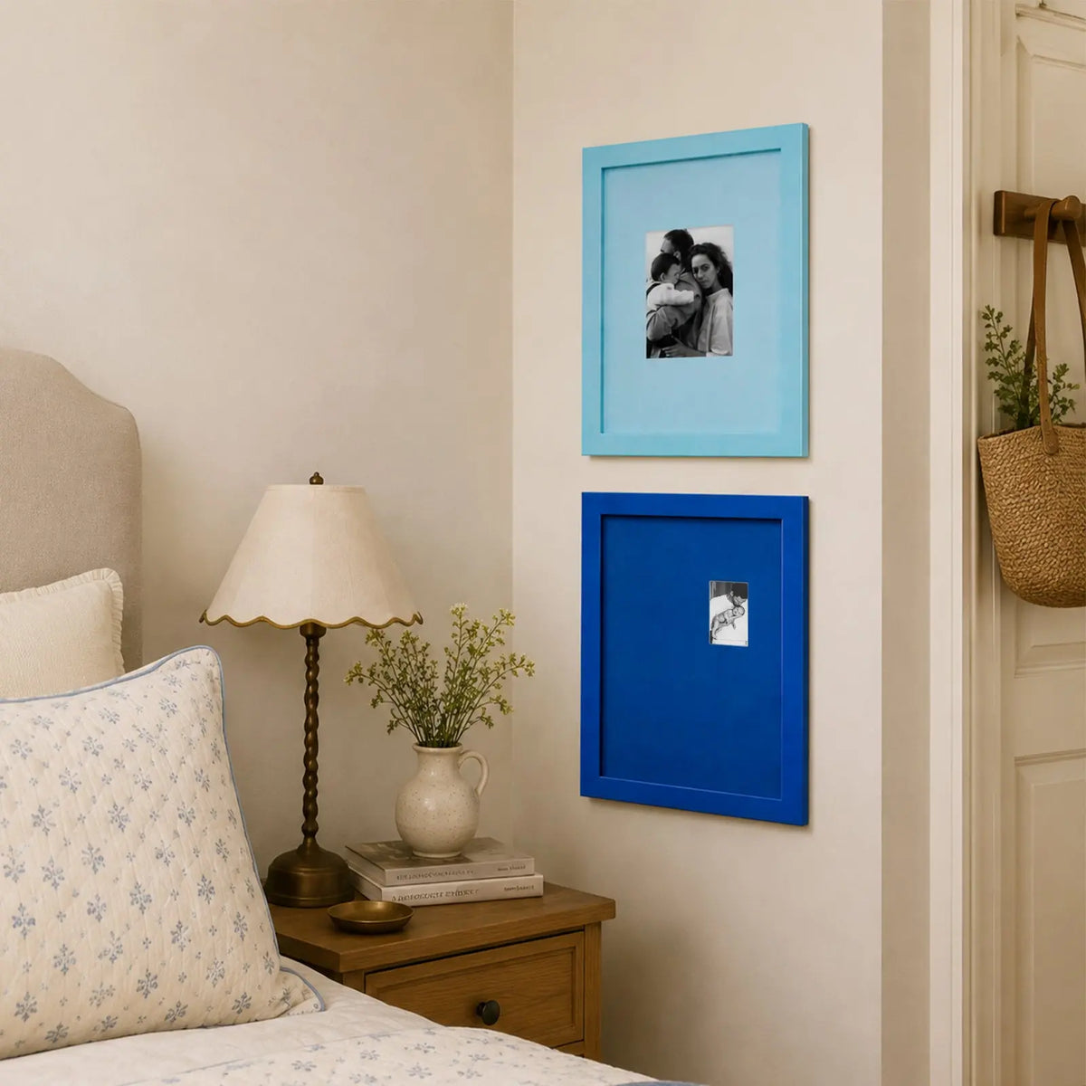 Classic Blue Stripe Picture Frame (2.5x3.5in/5x7in) , Nautical Preppy Nursery Decor Framzoo