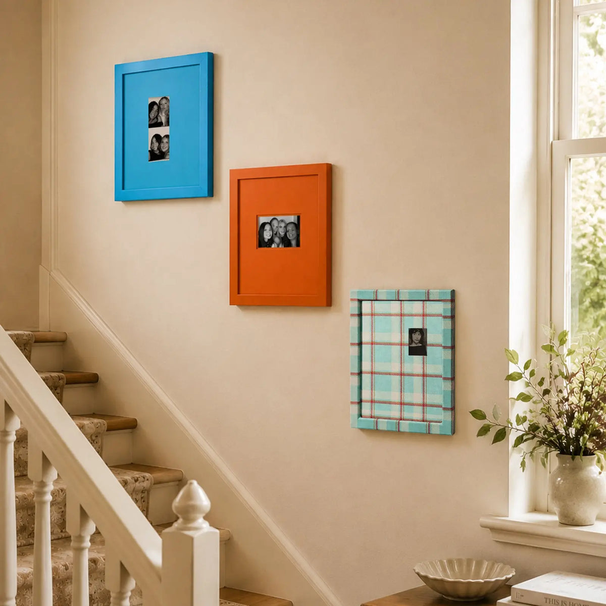 Preppy Plaid Photo Booth Strip Frame,(6x4in/2.5x3.5in/2x6in) Colorful Gallery Wall Decor (13x16) Framzoo