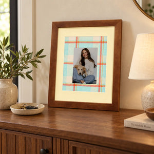 Retro Colorful Picture Frame, Plaid & Striped Photo Frame with Patterned Mat, Photo Booth Strip Frame, Eclectic Wall Decor, Preppy Gift Framzoo