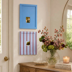 Cream Velvet Stripe Photo Frame (5x7in/2.5x3.5in) , French Country Wall Decor Framzoo