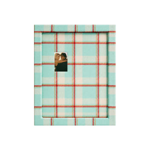 Eclectic Gallery Wall Frame Set – 6 Vintage Plaid Stripe Photo Frames-Photo paper size(2x1.5*4/2.5x3.5/5x7) Framzoo