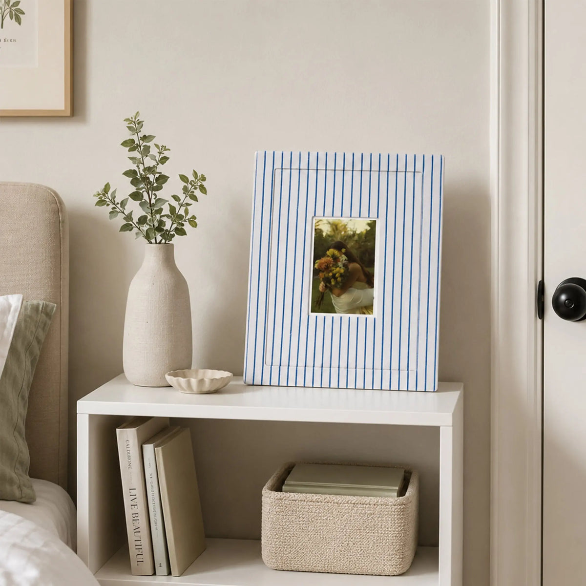 Rainbow Picture Frame Set of 4 | Striped Checkered Wall Frames | Sage Green Blue Red Cream Gallery Wall | Modern Farmhouse Photo Frames | Colorful Home Wall Art Display Framzoo