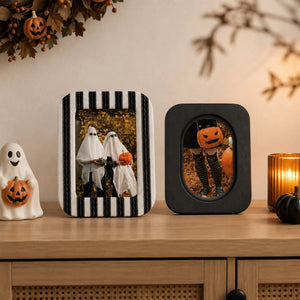 Statement Picture Frames Set of 4 | Black Yellow Stripe Frames | Eclectic Gallery Wall Decor | 5x7 4x6 Framzoo