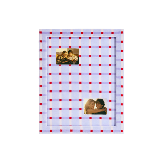 The Lavender Grid Frame - Photo paper size 3.5x2.5in *2 Framzoo