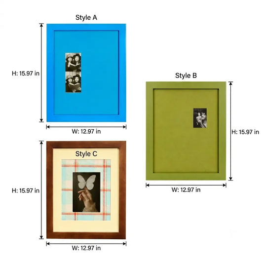 Wood Picture Frame with Plaid Mat (2.5x3.5in/5x7in/2x6in) , Mid Century Modern Wall Art Decor Framzoo