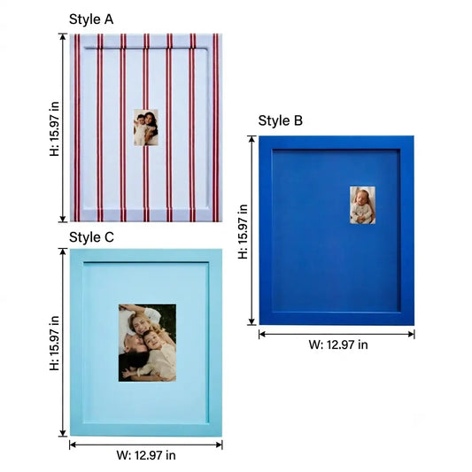 Classic Blue Stripe Picture Frame (2.5x3.5in/5x7in) , Nautical Preppy Nursery Decor Framzoo