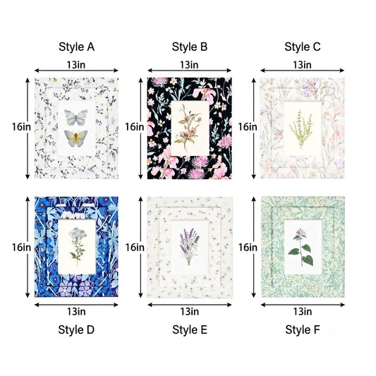 Botanical Floral Photo Frame 13x16, French Country Cottagecore Wall Decor (Photo size 5x7in) Framzoo
