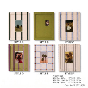 Rainbow Picture Frame Set of 6 | Fabric Wrapped Striped Frames | Olive Green Cream Blue Gallery Wall | Modern Farmhouse Photo Frames | Textured Home Wall Art Display Framzoo