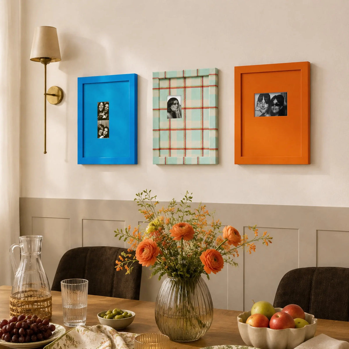 Preppy Plaid Photo Booth Strip Frame,(6x4in/2.5x3.5in/2x6in) Colorful Gallery Wall Decor (13x16) Framzoo