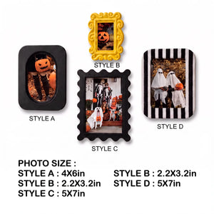 Statement Picture Frames Set of 4 | Black Yellow Stripe Frames | Eclectic Gallery Wall Decor | 5x7 4x6 Framzoo