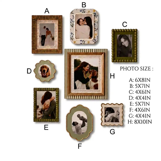 Gallery Wall Frame Set, Eclectic Picture Frame Set of 8, Vintage Style Photo Frames for Wall Decor, Aesthetic Home Decor, Mixed Size Photo Frames Framzoo