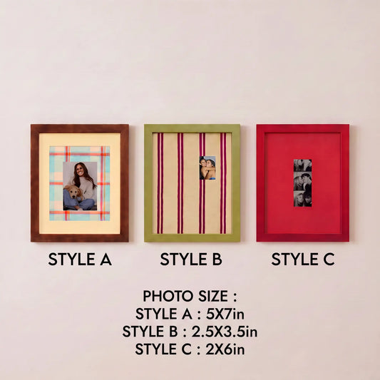 Retro Colorful Picture Frame, Plaid & Striped Photo Frame with Patterned Mat, Photo Booth Strip Frame, Eclectic Wall Decor, Preppy Gift Framzoo