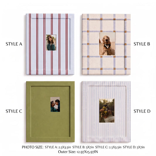 Rainbow Picture Frame Set of 4 | Striped Checkered Wall Frames | Sage Green Blue Red Cream Gallery Wall | Modern Farmhouse Photo Frames | Colorful Home Wall Art Display Framzoo