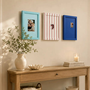 Classic Blue Stripe Picture Frame (2.5x3.5in/5x7in) , Nautical Preppy Nursery Decor Framzoo